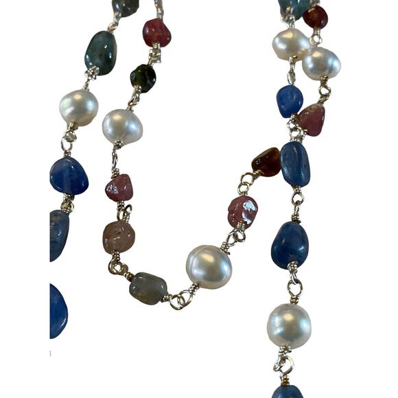 Vantel Pearls 2 Strand Necklace Cultured Pearls Mini Stones New In Box - Picture 6 of 6